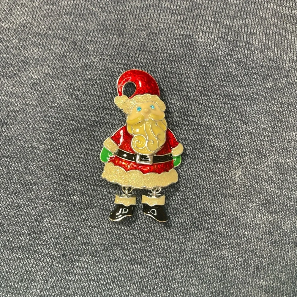 💕Bundle 3 of $20 vintage dangle leg Santa Claus Brooch Christmas